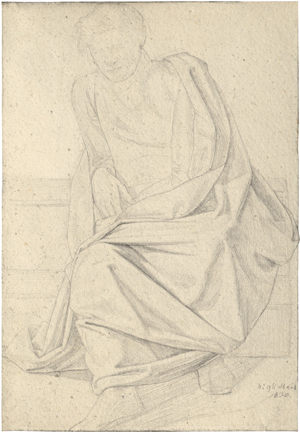 Lot 6673, Auction  128, Janssen, Victor Emil, Draperiestudie eines sitzenden jungen Mannes