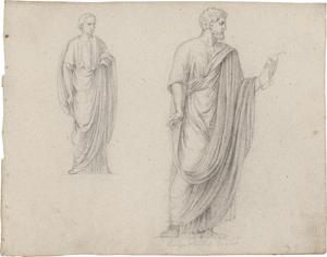 Lot 6674, Auction  128, Führich, Joseph von, Studienblatt mit zwei Figuren, die eine Toga tragen