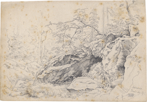 Lot 6679, Auction  128, Richter, Adrian Ludwig, Partie im Rabenauer Grund mit kleiner Felshöhle