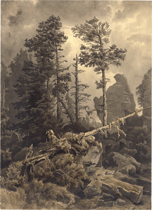 Lot 6681, Auction  128, Dresdener Schule, um 1840. Partie in der Sächsischen Schweiz