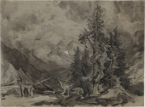 Lot 6692, Auction  128, Hummel, Carl Maria Nikolaus, Tal im Hochgebirge mit einer Tannengruppe