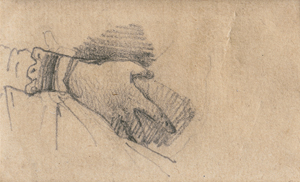 Los 6701 - Géricault, Théodore - Tableau mit 5 Zeichnungen: Selbstportrait während seiner letzten Krankheit; Junge mit Hut; Studie für das Bildnis von Louise Vernet als Kind; Studie einer Hand; Studie für das Bildnis von Olivier Bro de Comères als Kind mit Hund - 4 - thumb