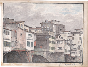 Lot 6711, Auction  128, Raczynski, Athanasius Graf, Blick auf den Ponte Vecchio in Florenz