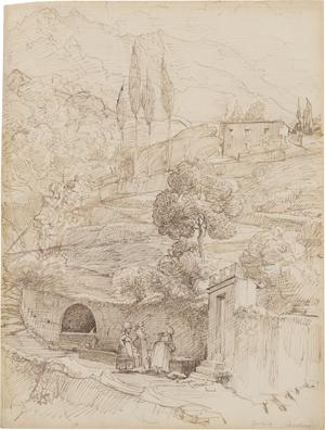 Lot 6718, Auction  128, Bendemann, Eduard, Frauen am Brunnen in Gorbio bei Menton