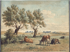 Lot 6747, Auction  128, Madsen, Andreas Peter, Weidende Kühe