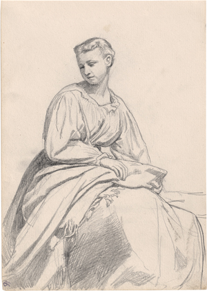 Lot 6751, Auction  128, Thoma, Hans, Sitzende junge Frau, den Kopf nach links gewandt