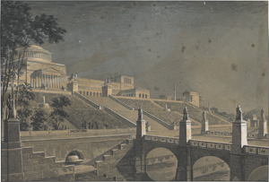 Lot 6769, Auction  128, Hetsch, Gustav Friedrich von, Klassizistischer Architekturprospekt mit tempelartigem Gebäude