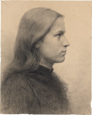 Lot 6795, Auction  128, Fidus, Selbstbildnis im Profil nach rechts