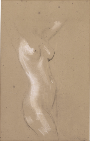 Lot 6810, Auction  128, Klinger, Max, Studie zu einem stehenden weiblichen Akt