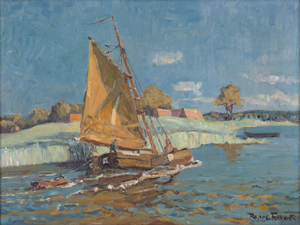 Lot 7020, Auction  128, Folkerts, Poppe, Tjalk vor Leerort
