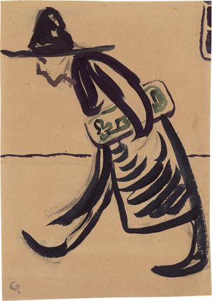 Lot 7030, Auction  128, Rohlfs, Christian, Eilender Mann mit Zeitung