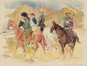 Lot 7084, Auction  128, Schlichter, Rudolf, Reitergruppe (Wildwestszene)