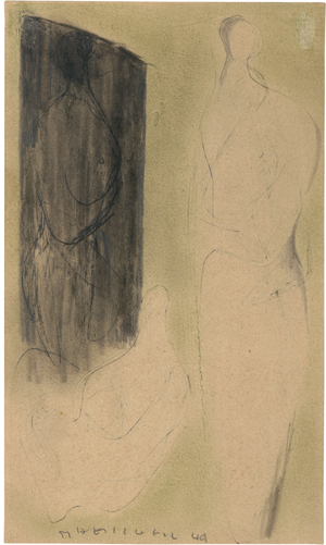 Lot 7182, Auction  128, Heiliger, Bernhard, Ohne Titel (Figur vor dunklem Spiegel)
