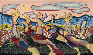 Lot 7196, Auction  128, Kesting, Edmund, Ohne Titel (Abstrakte Darßlandschaft mit Mondsichel)