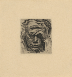 Lot 8055, Auction  128, Kollwitz, Käthe, Selbstbildnis mit der Hand an der Stirn