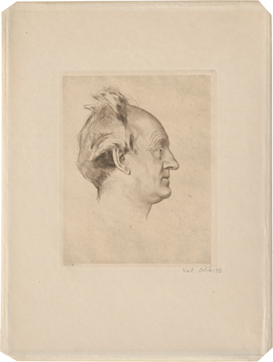 Lot 8097, Auction  128, Orlik, Emil, Portrait Gerhart Hauptmann (Kopf im Profil nach rechts)