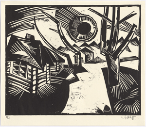 Lot 8117, Auction  128, Schmidt-Rottluff, Karl, Russische Landschaft mit Sonne