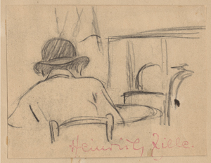 Lot 8145, Auction  128, Zille, Heinrich, Mann mit Hut im Café