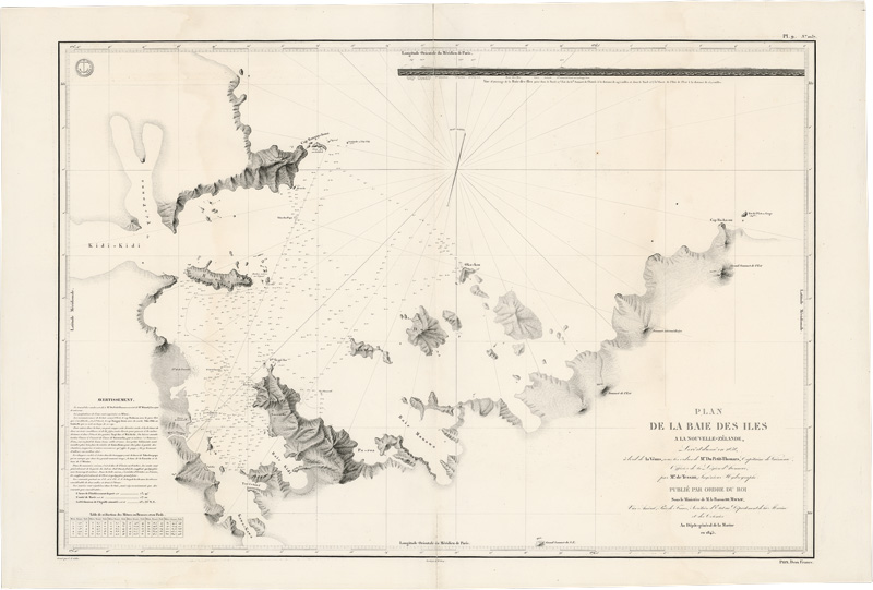 Lot 4, Auction 128, Dupetite-Thouars, Abel Aubert, Plan de la Baie des Îles à la Nouvelle-Zélande