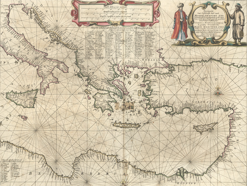 Lot 7, Auction 128, Janssonius, Johannes, Pascaarte van't oostelycke deel vande Middelandsche Zee