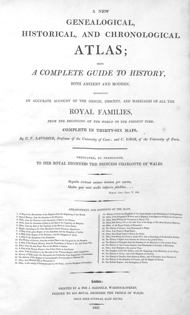 Lot 9, Auction 128, Lavoisne, C. V., A new genealogical, historical, and chronological atlas