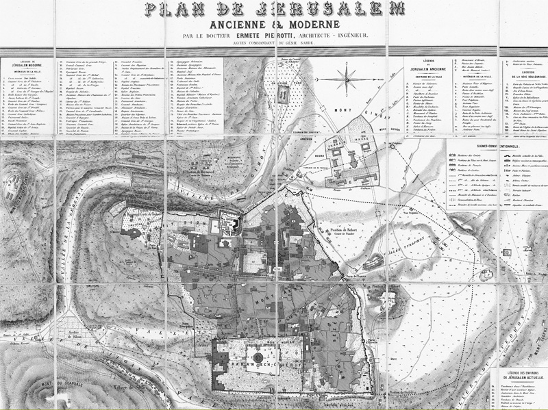 Lot 52, Auction 128, Pierotti, Ermete, Plan de Jérusalem acienne & Moderne