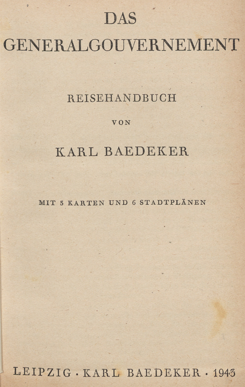 Lot 56, Auction  128, Baedeker, Karl, Das Generalgouvernement
