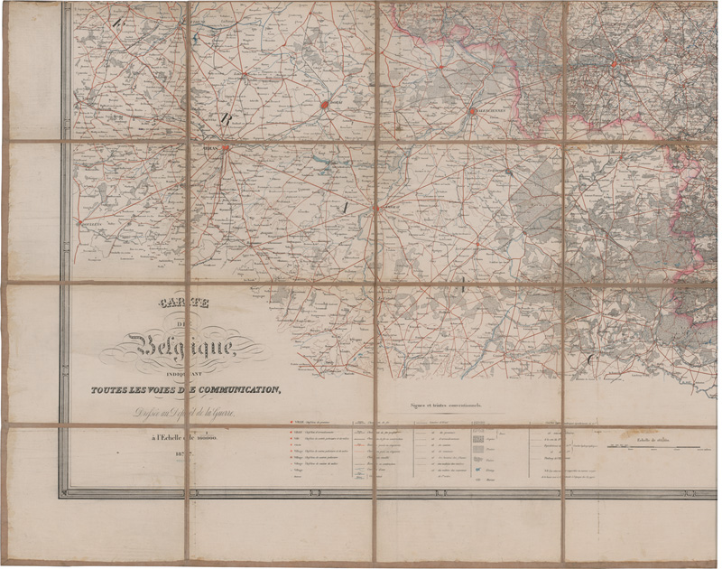 Lot 69, Auction  128, Carte de Belgique,, indiquant toutes les voies de communication