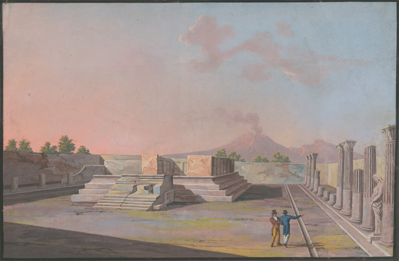 Lot 105, Auction  128, Tempio di Venere, Ansicht von San Fernando in Napoli auf den Golf mit dem Vesuv und dem Monte Somma