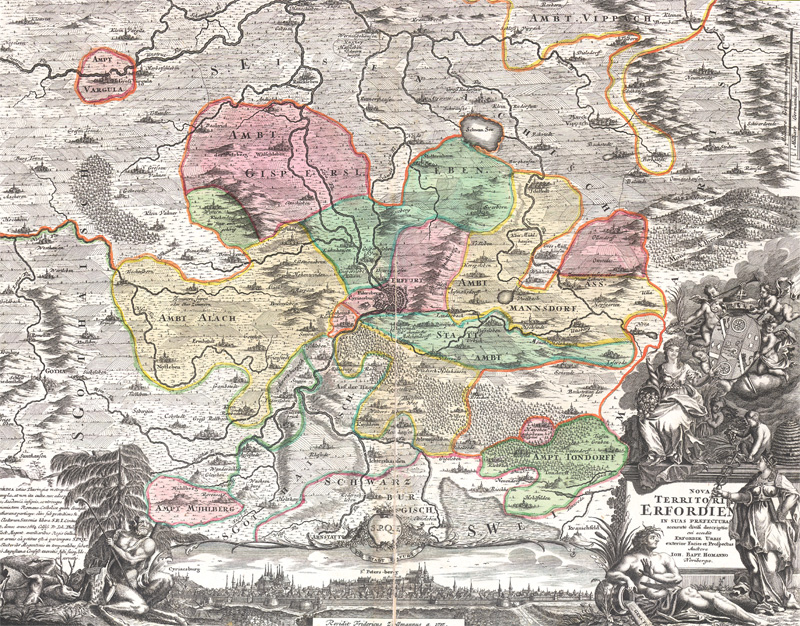 Lot 137, Auction  128, Homann, Johann Baptist, Nova Territorii Erfordien(sis) in suas praefecturas accurate divisi descriptio