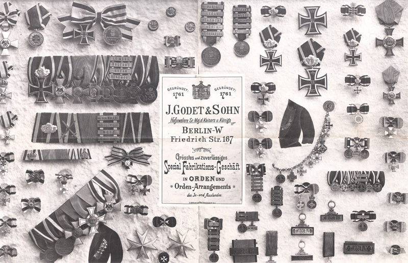 Lot 182, Auction  128, Godet, Jean, Verkaufsplakat für Orden und Orden-Arrangements