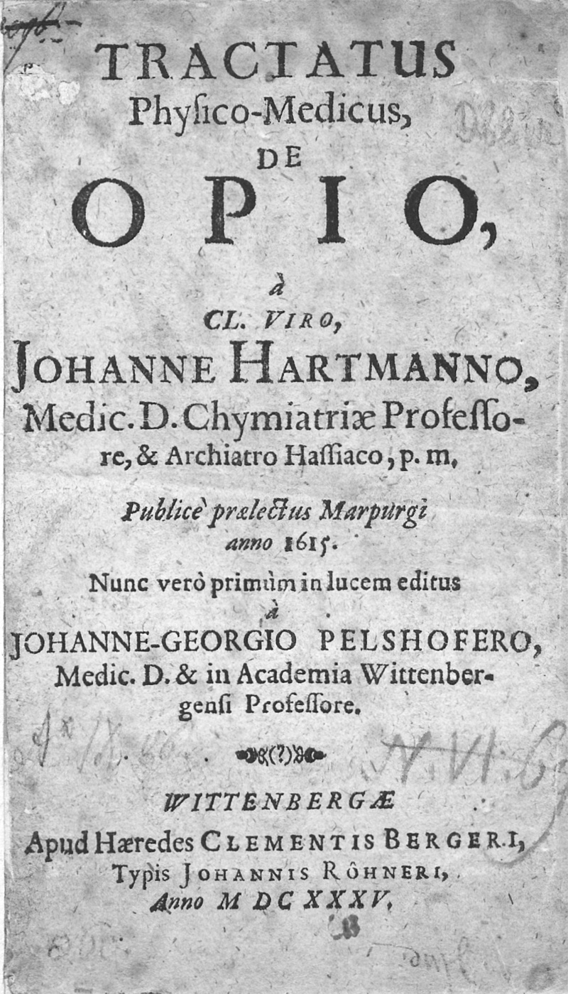 Lot 215, Auction  128, Hartmann, Johann, Tractatus Physico-Medicus, de Opio