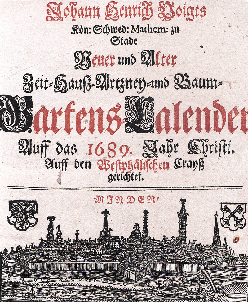 Lot 318, Auction 128, Voigt, Johann Heinrich, Neuer und alter Zeit-Hauß-Artzney- und Baum-Gartens-Calender auff das 1689
