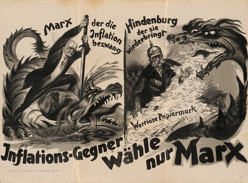 Lot 478, Auction 128, Schwartz, Hans, Inflations-Gegner wähle nur Marx. Plakat