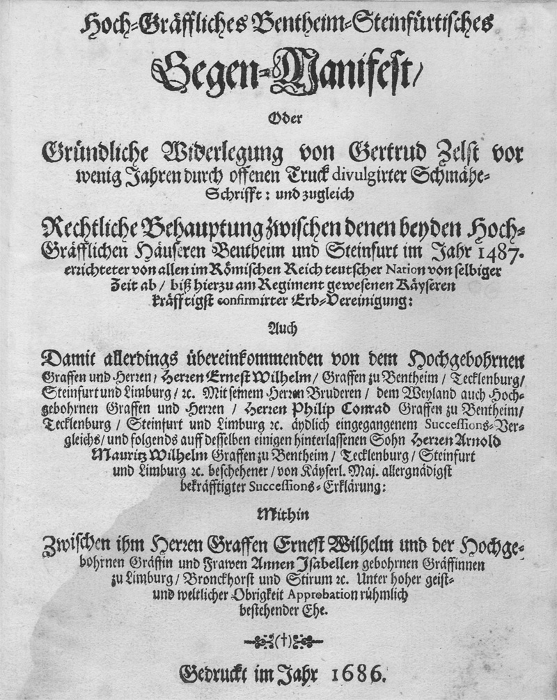 Lot 502, Auction 128, Hoch-Gräffliches Bentheim-Steinfürtisches, Gegen-Manifest
