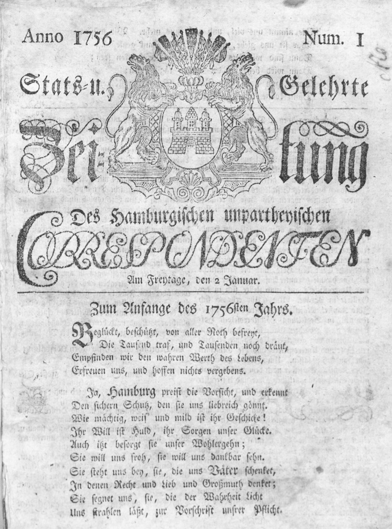 Lot 518, Auction  128, Stats- und Gelehrte Zeitung, des Hamburgischen unpartheyischen Correspondenten