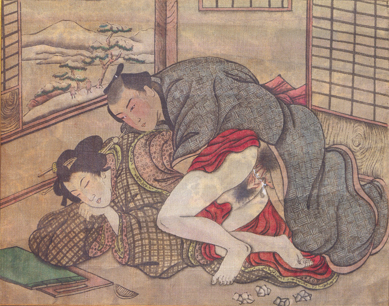 Lot 581, Auction  128, Shunga, Japanische Seidenmalerei