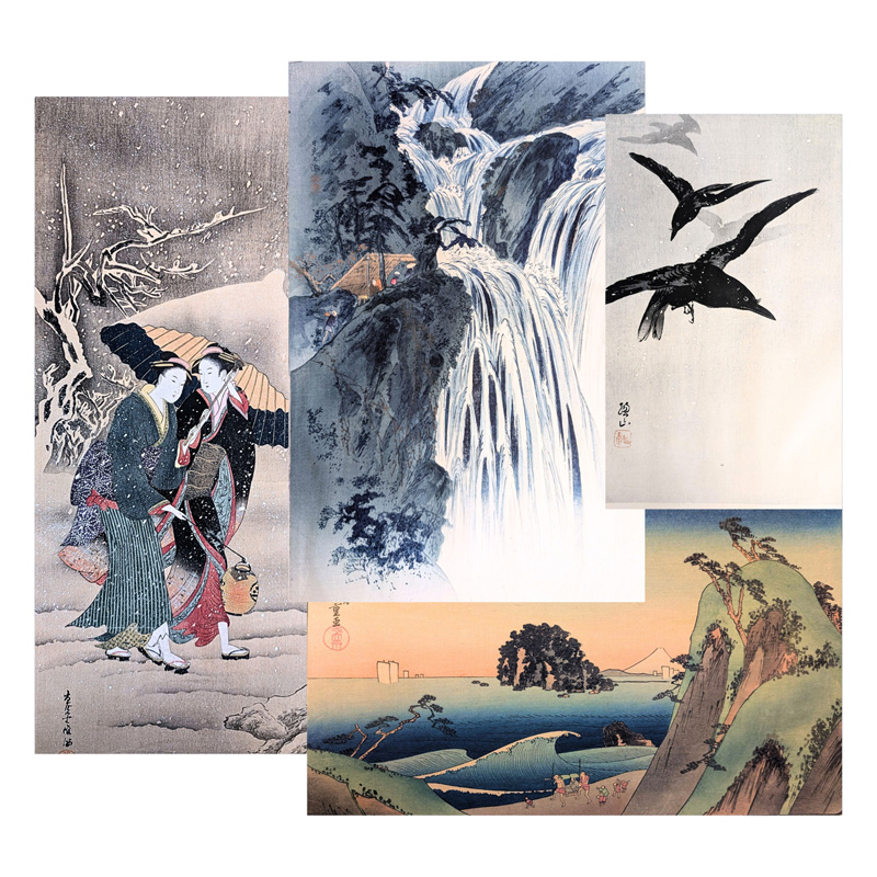 Lot 586, Auction 128, Ukiyo-e Blockbuch, Privat kompiliertes Album mit 43 japanischen Farbholzschnitten verschiedener Künstler und Schulen