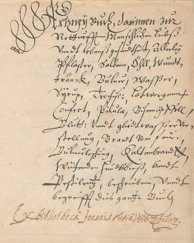 Lot 1015a, Auction 128, Artzney Buch,, darinnen zur Notturft Menschlichen Leibß. Deutsche Hs. auf Papier