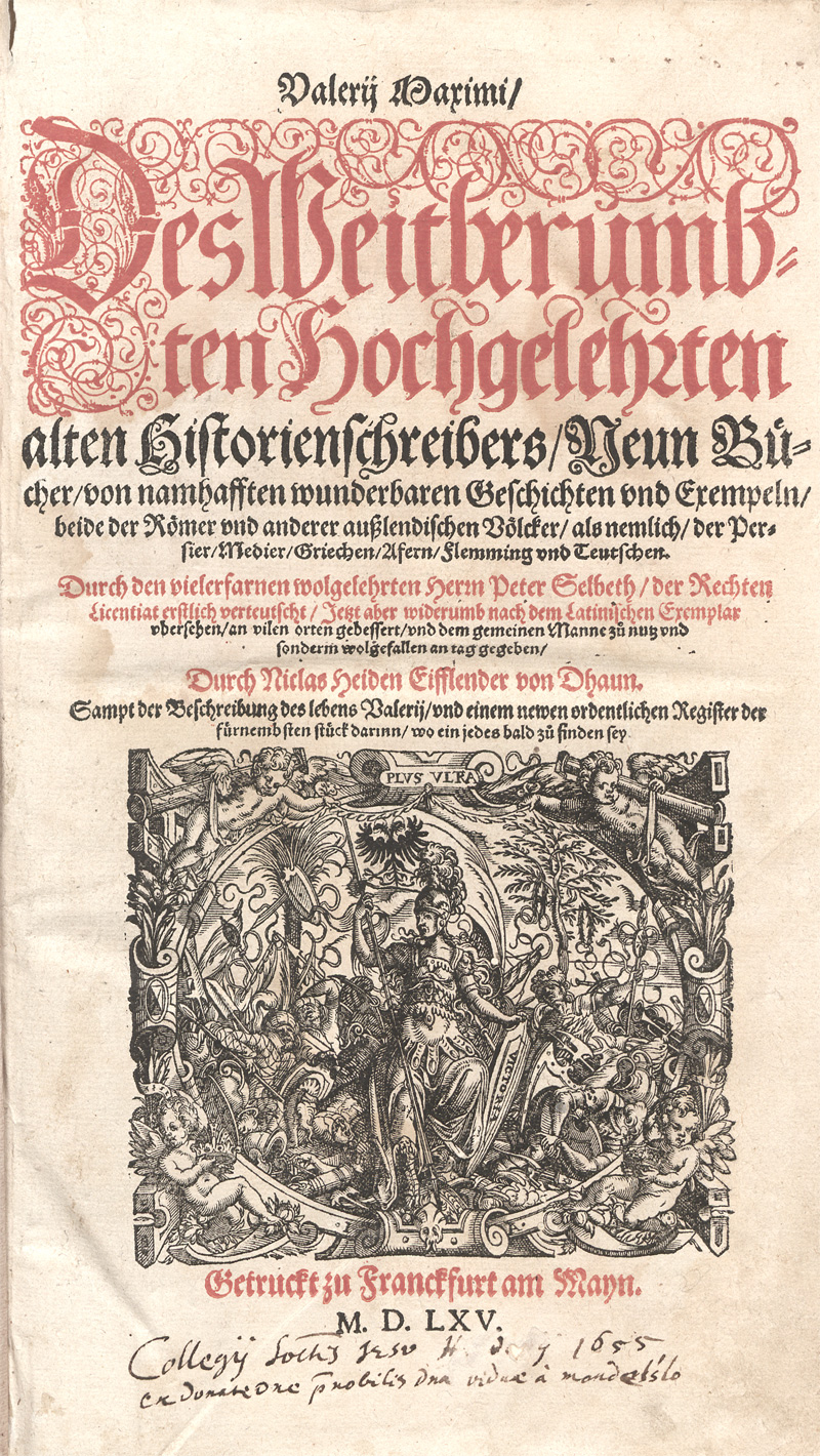 Lot 1111, Auction 128, Maximus, Valerius, Neun Bücher von namhafften wunderbaren Geschichten und Exempeln