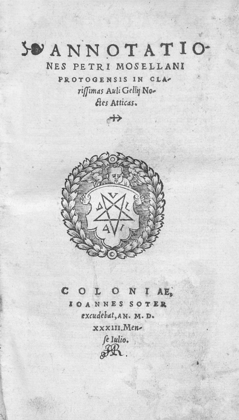 Lot 1114, Auction  128, Mosellanus, Petrus, Annotationes in clarissimas Auli Gellij Noctes Atticas