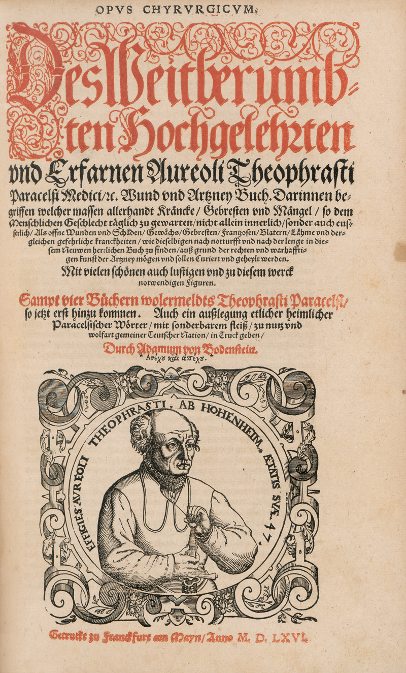 Lot 1121, Auction  128, Paracelsus, Theophrast, Opus chyrurgicum. Wund und Artzney Buch [und:] Astronomia magna