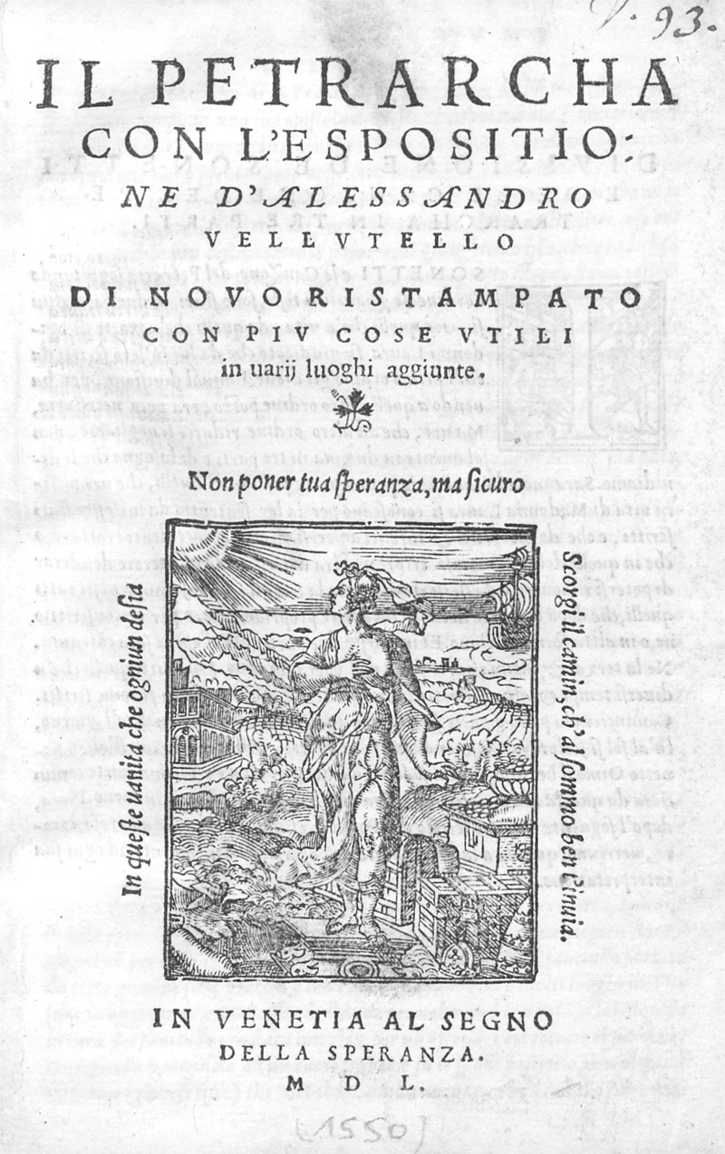 Lot 1124, Auction 128, Petrarca, Francesco, Il Petrarcha con l'espositione d' A. Vellutello. Di novo ristampato