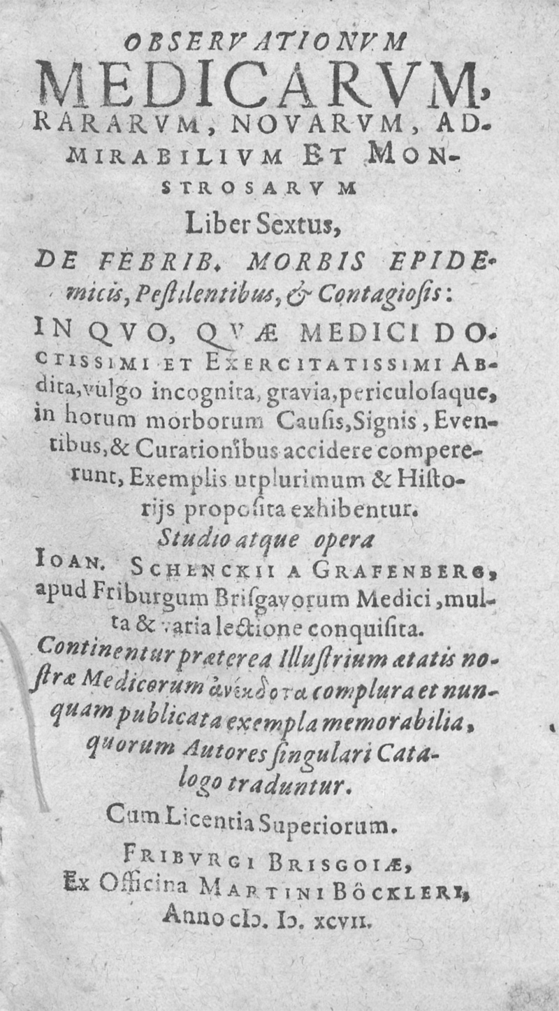 Lot 1140, Auction 128, Schenck v. Grafenberg, Johannes, Observationum medicarum