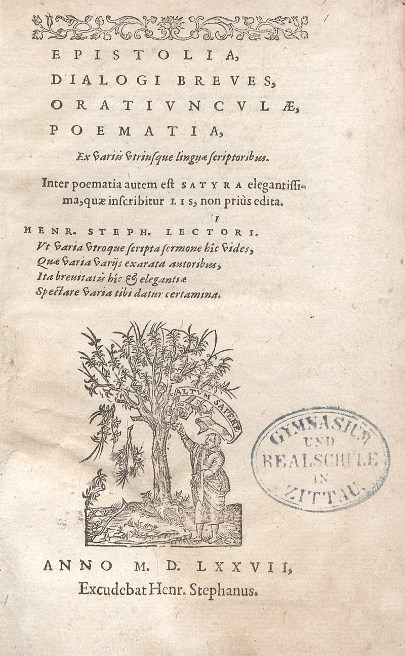 Lot 1142, Auction 128, Stephanus, Henricus, Epistolia, dialogi breves, oratiunculae, poematia, Ex variis utriusque