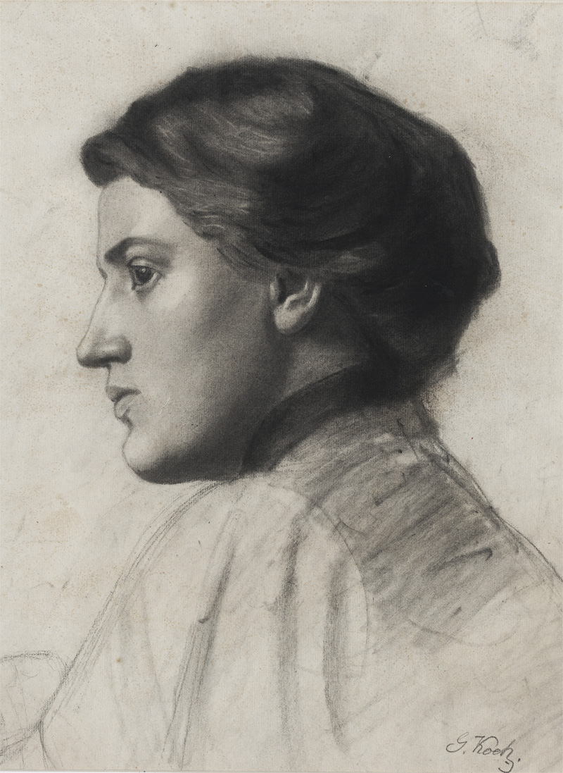 Lot 1233, Auction 128, Koch, Georg, Zwei Frauenporträts im Profil nach links. Kohlezeichnung auf Bütten