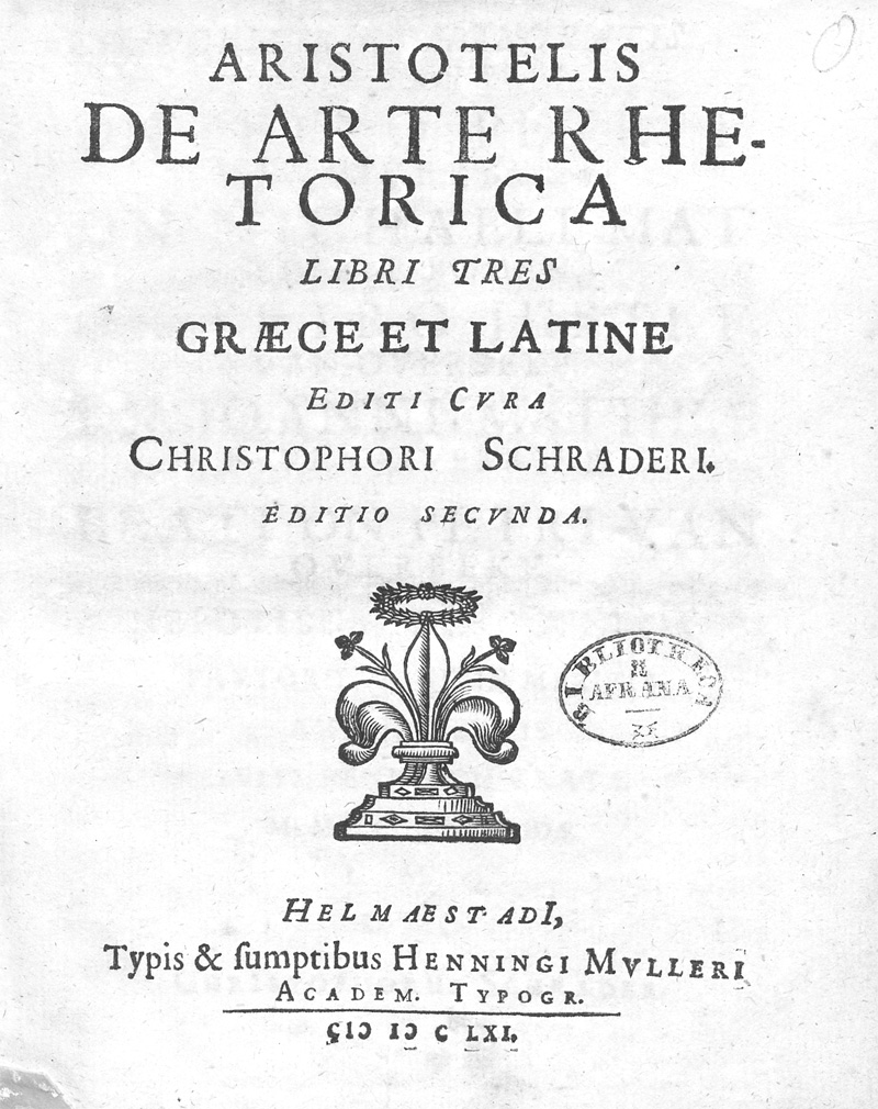 Lot 2163, Auction 128, Aristoteles, De arte rhetorica libri tres Graece et Latine + Beibände