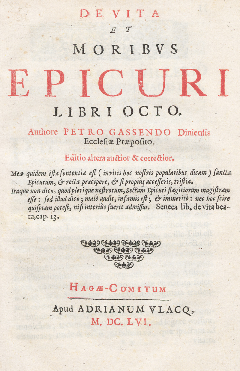 Lot 2168, Auction 128, Gassendi, Pierre, De vita et moribus Epicuri