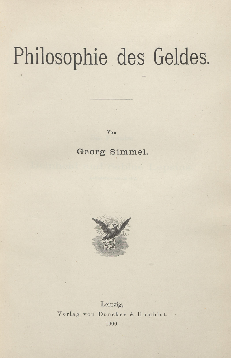 Lot 2172, Auction 128, Simmel, Georg, Philosophie des Geldes