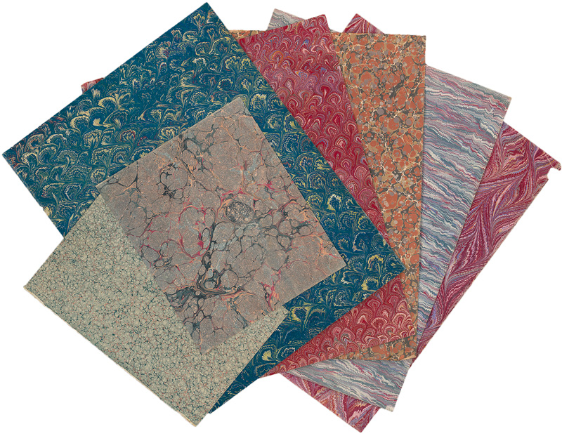 Lot 2193, Auction 128, Buntpapiere, Sammlung von 7 Buntpapieren